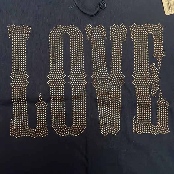Zadig & Voltaire TUNISIEN NAVY LOVE STRASS T SHIRT TEE SIZE S brand new with tag - Picture 5 of 8